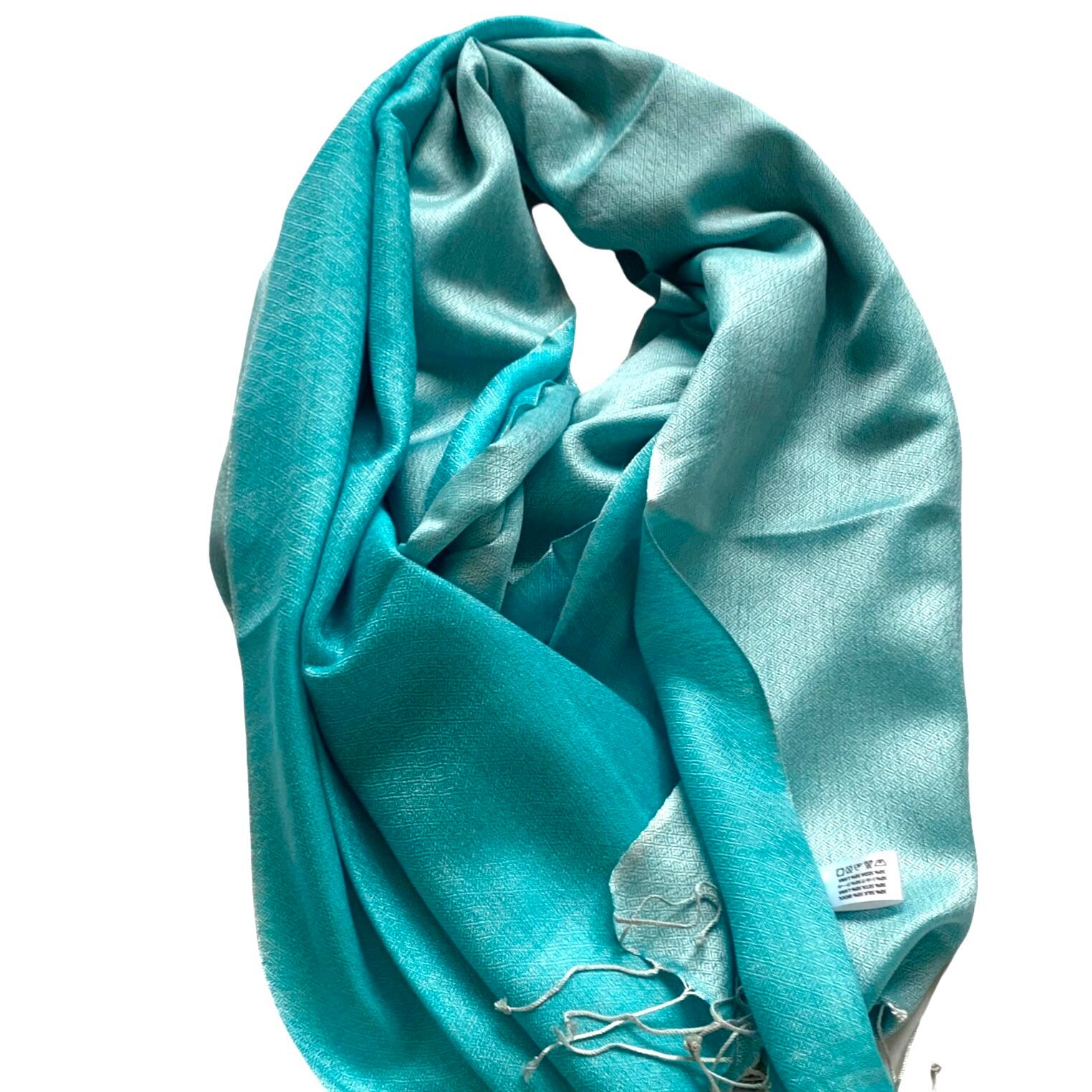 Aqua Cream Reversible Silk Wool Pashmina - Etsy