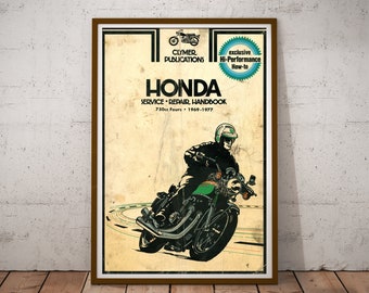 Motorbike Poster HONDA BIKES 1711 Picture Poster Print Art A0 A1 A2 A3 A4