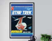 1975 Star Trek Romulan Bird of Prey Box Top POSTER (up to full-Size 24 quot x 36 quot ) - AMT Model Kit - Toys - USS Enterprise - Space Ship - Art