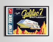 1974 Star Trek Galileo 7 Shuttlecraft Model POSTER (up to full-Size 24 quot x 36 quot ) - AMT - Toys - USS Enterprise - Space Ship - Runabout - Art