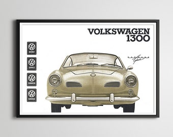 Poster 24/" x 16/" Volkswagen and Girl