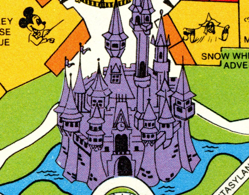 vintage 1974 disney world park map poster 24 x 36 or etsy