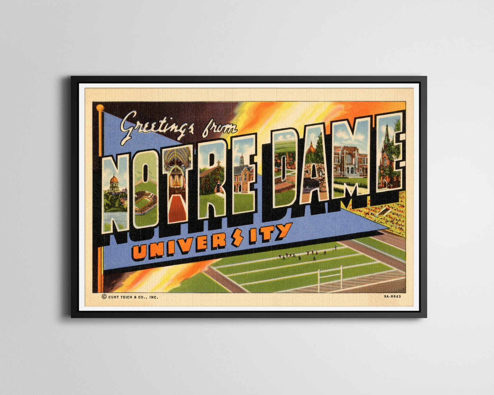 NOTRE DAME University Large Letter Postcard POSTER up to | Etsy