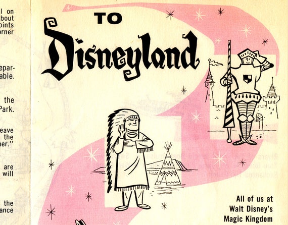 Disney Park up to 24 x 36 Vintage 1979 DISNEYLAND /"Dial Guide/" Key POSTER!