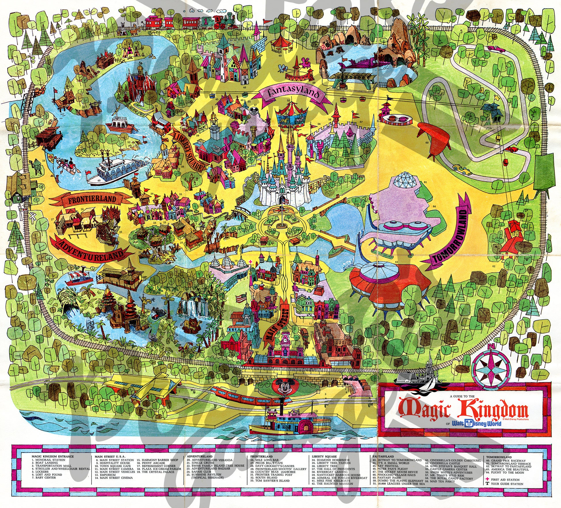 1973 Disney World Map Poster Magic Kingdom Map Vintag vrogue.co