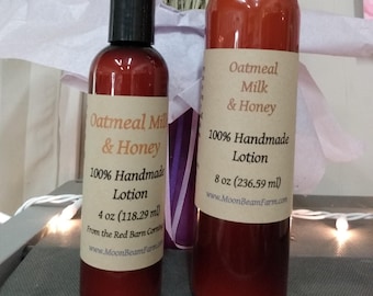 Lotion faite main au lait d'avoine et au miel - Lotion hydratante d'aromathérapie (4 oz)