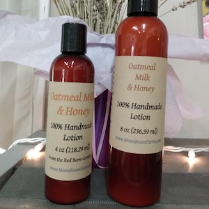 Oatmeal Milk & Honey 4oz Handmade  Lotion - Aromatherapy Hydrating Lotion - Essential Oil Lotion - Handmade Lotion - Natural Lotion