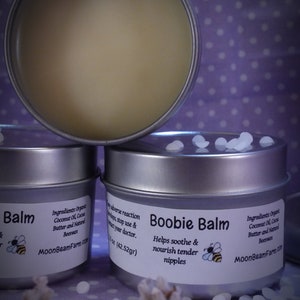 Boobie Balm - Boob cream -Breastfeeding - Breast Balm - Nipple cream - Natural Breastfeeding Cream - Baby - Organic Natural Nipple Cream