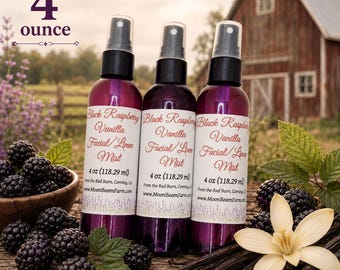 4 oz Black Raspberry Vanilla Facial & Linen Mist | Room Spray | Pillow Mist | Natural Home Fragrance | Farm Crafted Gift