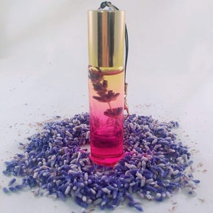 Organic Lavender Essential Oil Artisan Glass Roller - Perfume Roller - Gift for Her - Bridesmaid Gift