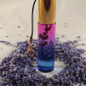 Organic Lavender Essential Oil Artisan Glass Roller - Perfume Roller - Gift for Her - Bridesmaid Gift