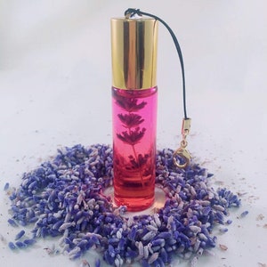 Organic Lavender Essential Oil Artisan Glass Roller - Perfume Roller - Gift for Her - Bridesmaid Gift