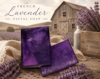 Savon pour le visage à la lavande française, savon à la glycérine fait main