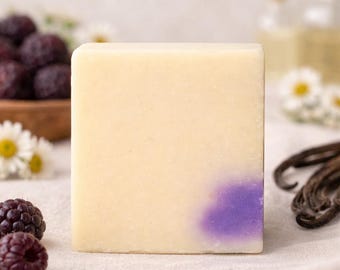 Savon vanille framboise noire - Savon beurre de karité - Fait main