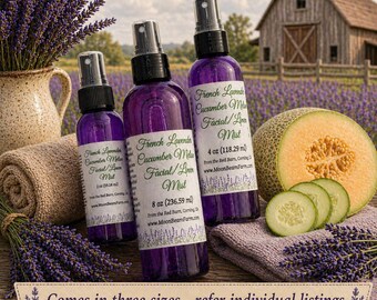 Brume bio à la lavande française, au concombre et au melon – Spray apaisant pour le visage et le linge de maison