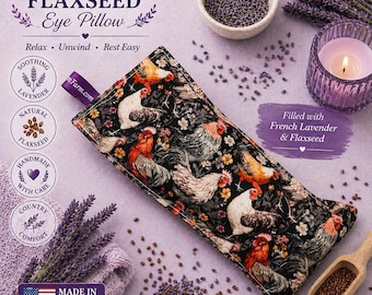 Coussin pour les yeux - Lavande et graines de lin biologiques - Thermothérapie, cache-cou