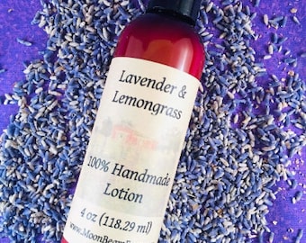 Lotion artisanale à la lavande et à la citronnelle, entièrement naturelle, 4 oz