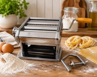 Vintage Manual Pasta Machine | Stainless Steel Noodle Make | Tested & Working | Original Clamp and Hand Crank | Homemade Pasta Roller