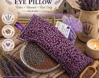 Coussin pour les yeux - Lavande et graines de lin biologiques - Thermothérapie, cache-cou