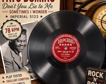 Vintage Fats Domino 78 RPM Shellac Record – "Don't You Lie to Me" / "Sometimes I Wonder" – Imperial 5123 – Play Tested – Excellent Condition