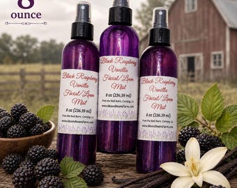 8 oz Black Raspberry Vanilla Facial & Linen Mist | Room Spray | Pillow Mist | Natural Home Fragrance | Farm Crafted Gift