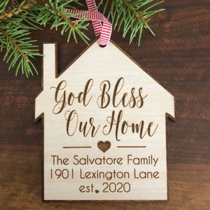 Personalized First Home Ornament: Engraved New Homeowner Gift