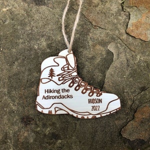 Personalized Hiking Boot Ornament: Engraved Hiker Gift