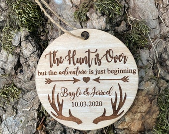 Wedding Sign, Newlywed Gift, Just Married, The Hunt is Over