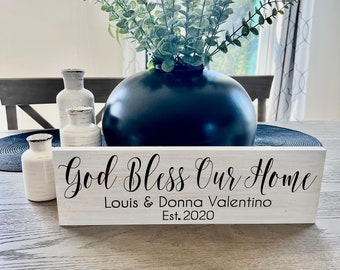 God Bless Our Home Sign, First Home, Housewarming, Carved, Closing Gift, Gift for her, Housewarming present, Gallery wall decor, Wood Sign