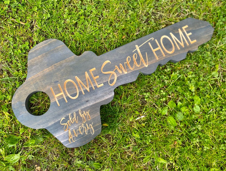 Home Sweet Home Key Sign for realtors Sold by sign Etsy