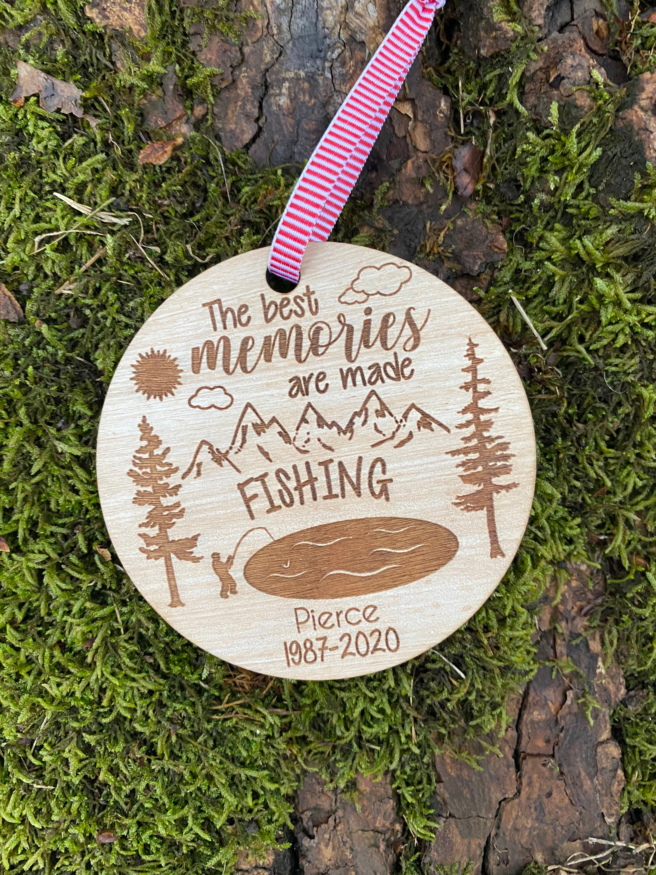 Fishing Christmas Ornament Fishing Gift Best Memories Made Etsy