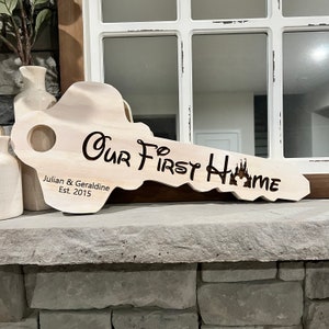 Our First Home Disney Key, Custom wood signs, Realtor Sign, Closing Gift, Housewarming gift, Homeowner gift, Realtor Gift, Disney Fanatic