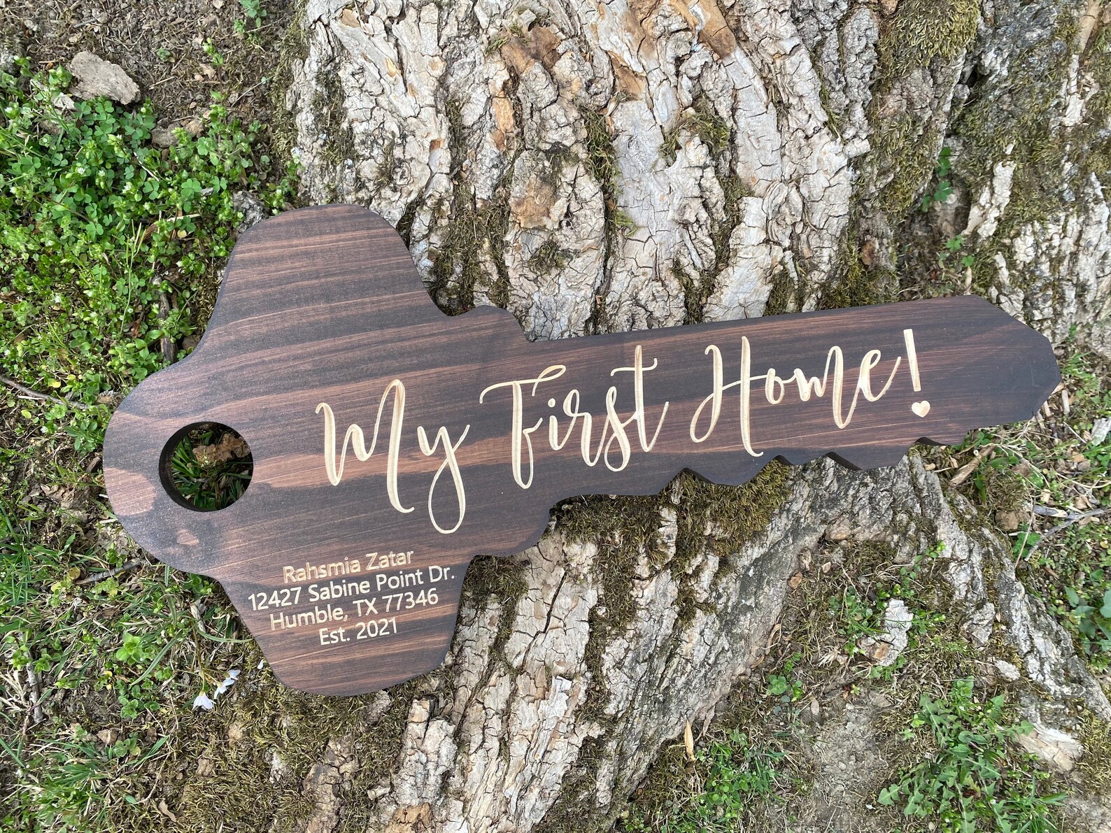 My First Home Key Sign: Custom Carved Wood, Realtor Closing Gift - Etsy