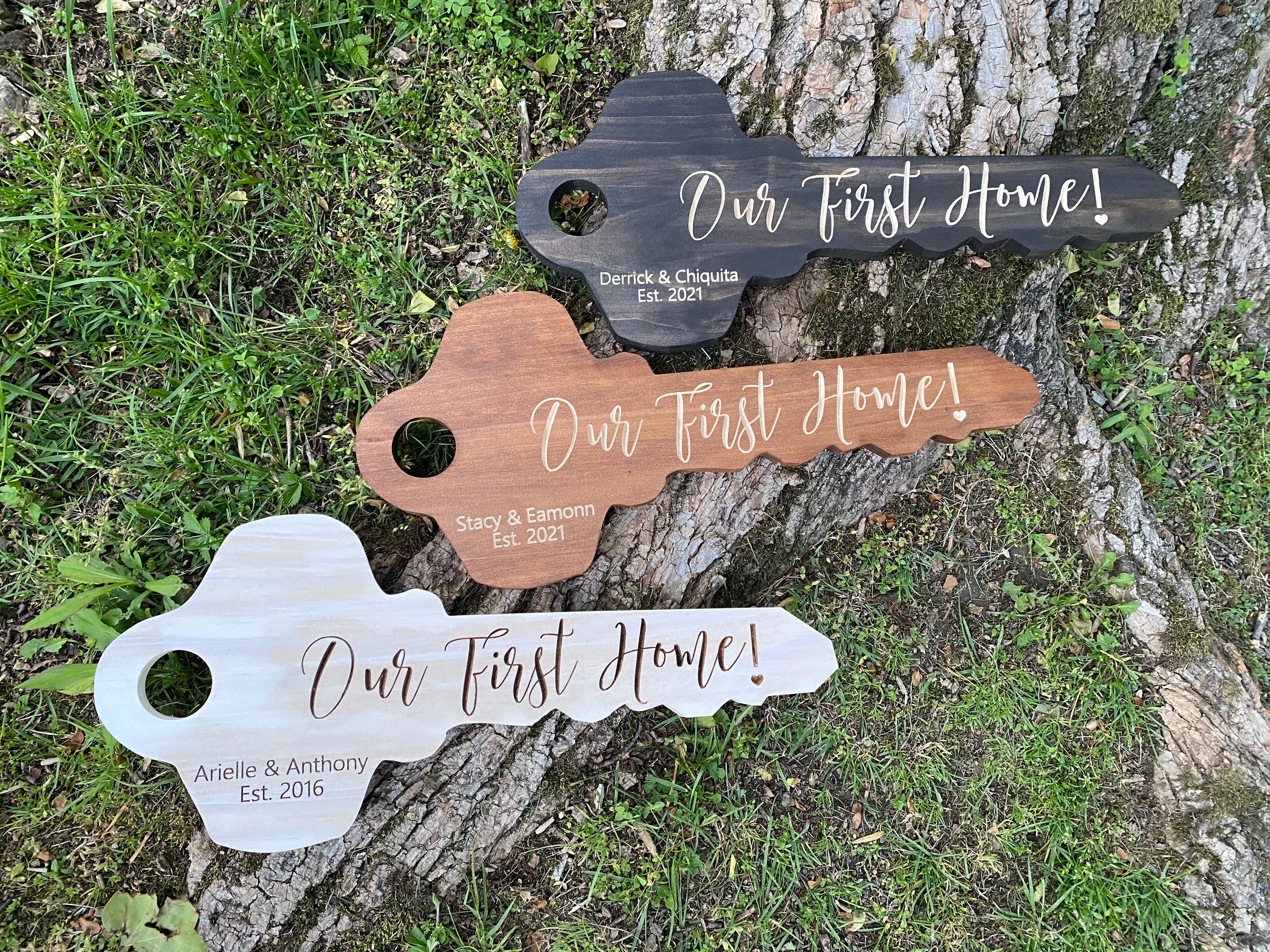 Custom Wood Key Sign: Our First Home, Realtor Closing Gift - Etsy