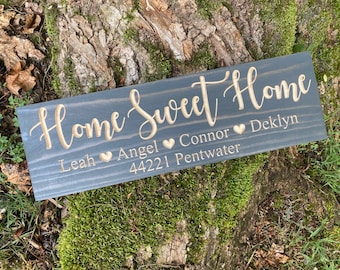 Home Sweet Home, Wood name sign, Home sweet home sign, Housewarming Gift, Gift for her, Housewarming present, Wood Signs, Established Sign