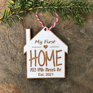 My First Home House Ornament, New Home, First time buyer gift, Realtor Gift, Moving Gift, Christmas Ornament Neighbor gift, Address Ornament