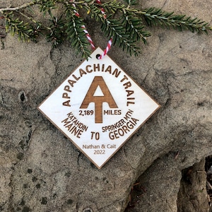 Personalized Appalachian Trail Ornament: Hiker Gift
