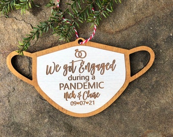Engaged During a Pandemic Ornament: Personalized Couple's Gift