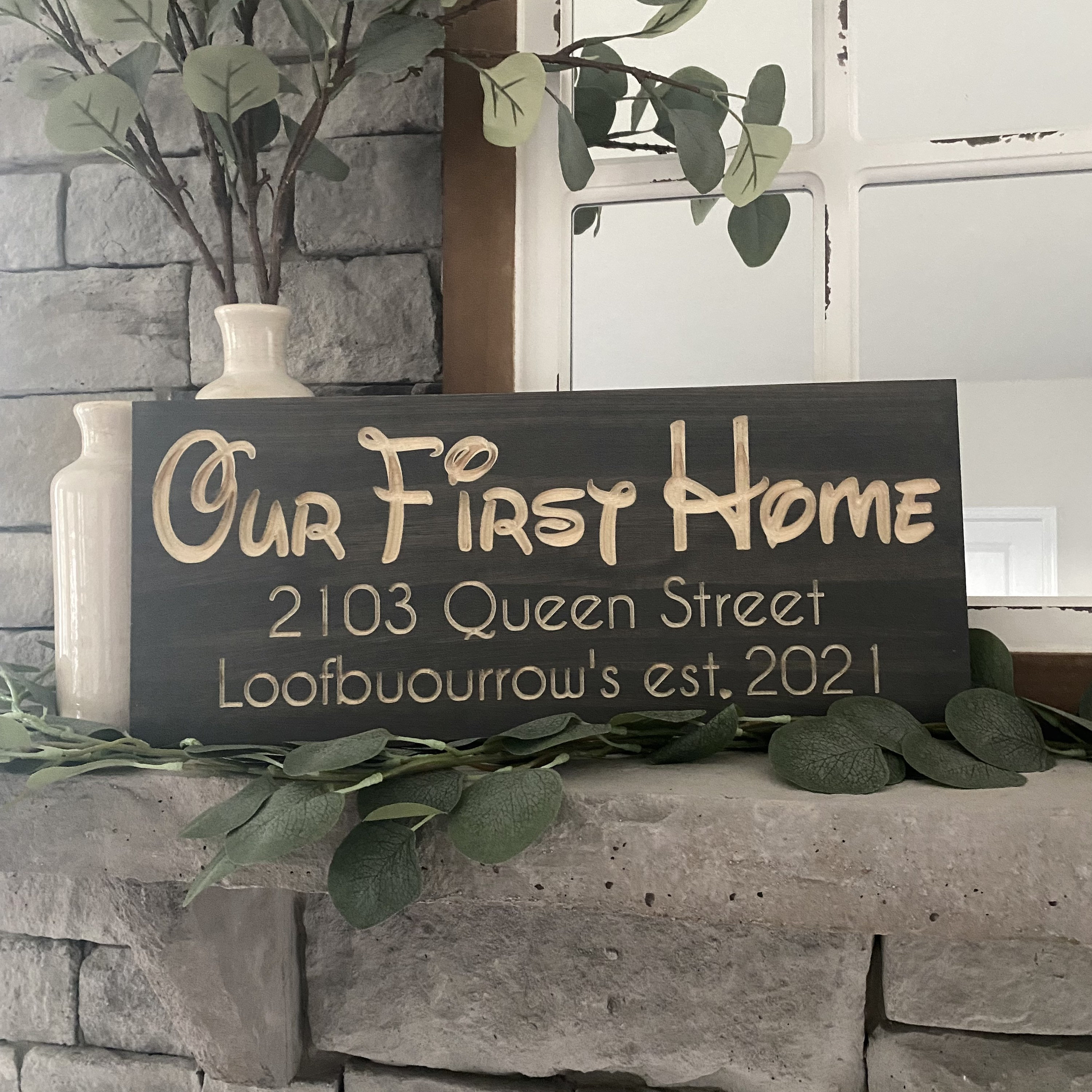 Disney Our First Home Sign, Custom Name Signs, Family Signs ...