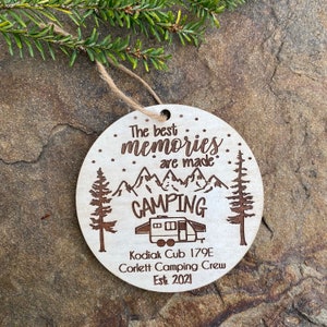 Camping  Ornament, Happy Camper, Hybrid camper, Campsite, Christmas, Travel, Personalized Gift, Christmas, Couples Gift, expandable  camper