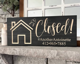 Custom Carved Wood Realtor Closing Sign: Real Estate Gift