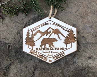 Great Smoky Mountains, Christmas Ornament, National Park, Camping, Adventure, Travel, Christmas Tree, Christmas, Holiday Gift, Couples Gift