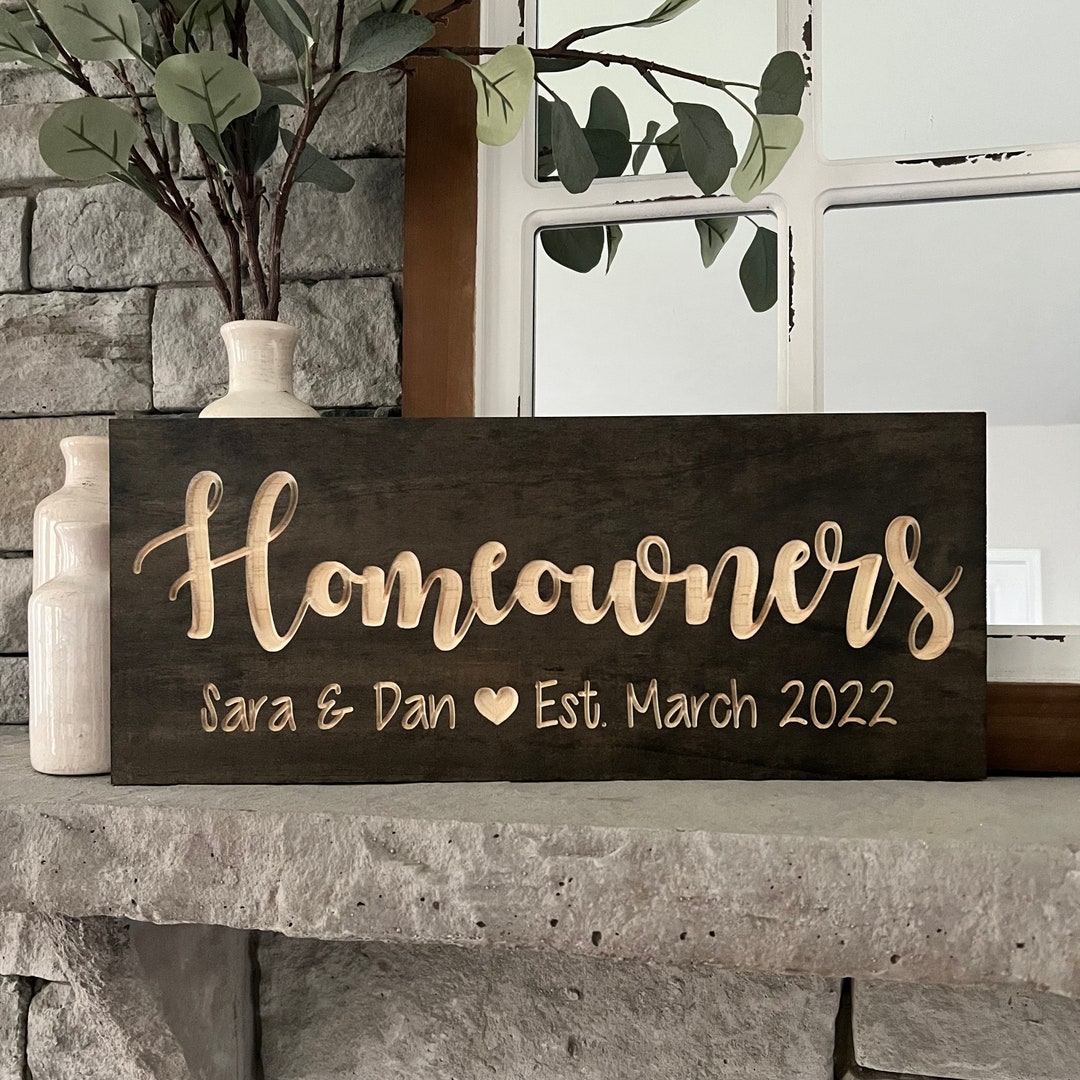 Custom Homeowners Wood Sign: Personalized First Home Gift - Etsy