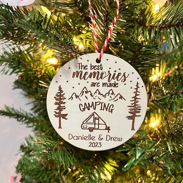 Aline Camper, Adorno navideño Aline, Happy Camper, Adorno de camper, Viaje, Signo de camper, Decoración de camper, regalo de camping, regalo de camping
