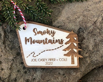 Personalized Smoky Mountains Ornament: Engraved National Park Gift