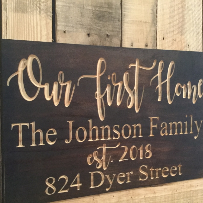 Nuestro Primer Signo De Casa Regalo De Bienvenida Signo De Etsy
