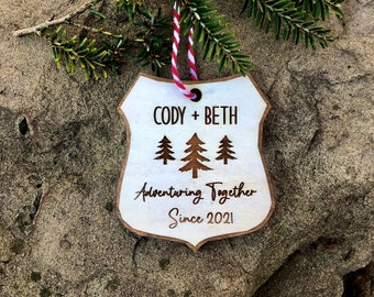 Personalized Adventuring Together Ornament: Engraved National Park Gift