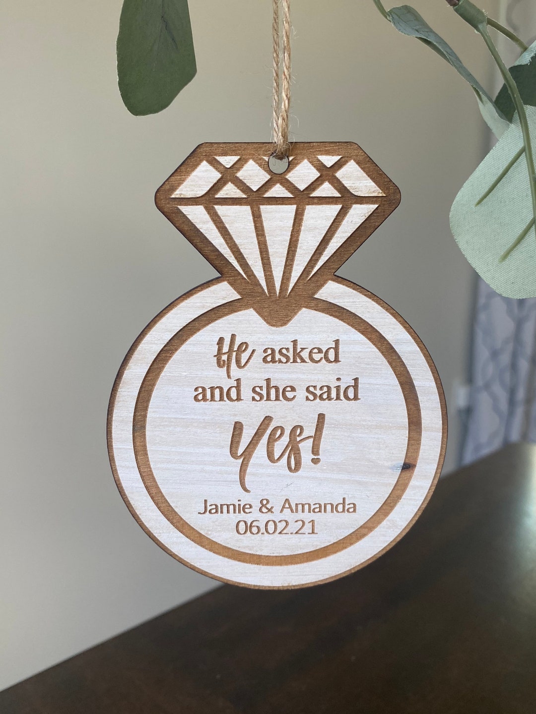 Personalized Engagement Ring Ornament: Newly Engaged Couple Gift - Etsy