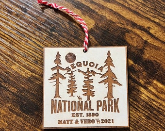 Sequoia National Park, Christmas Ornament, National Forest, Camping, Adventure, Travel, Tree, Christmas, Holiday Gift, Couples Gift