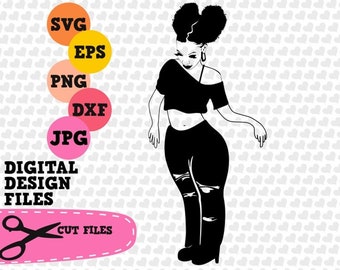 Download Afro girl svg | Etsy